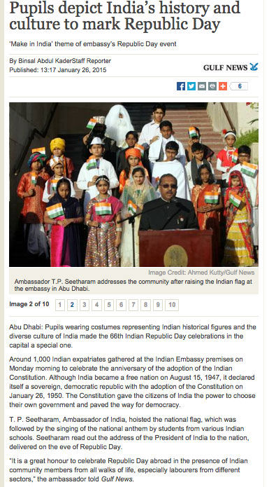 mayoor school students gave the best performance in Republic day program in indian consulate